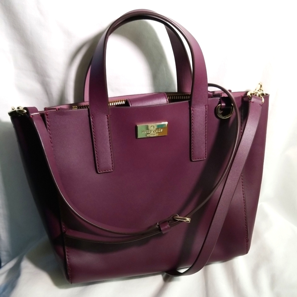 Kate Spade Mini Nelle Putnam Drive Convertible Tote in Plum Leather